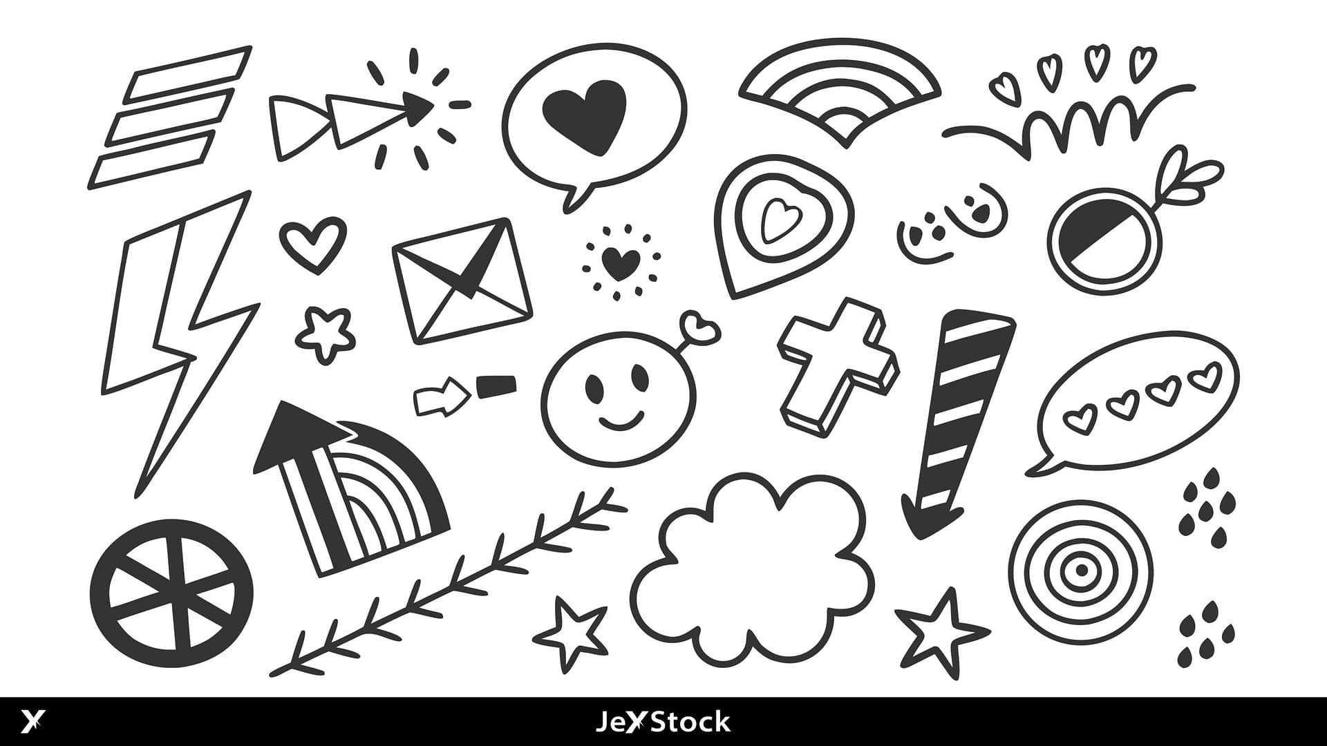 Abstract Hand-Drawn Doodle Elements