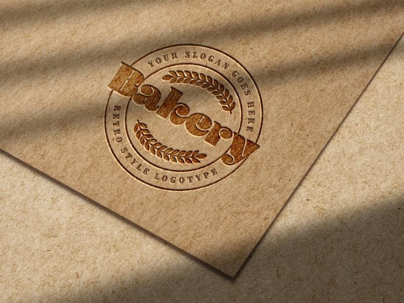 Kraft Paper Debossed Logo Mockup Free Download | Jexstock