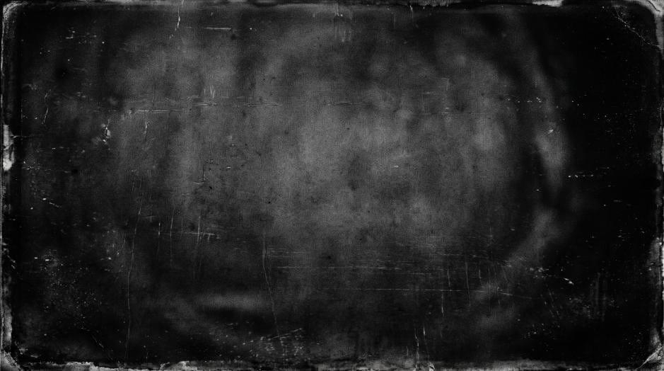 Dark grunge film texture background with scratches and vignette borders