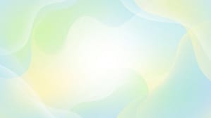 Soft pastel abstract background featuring green, yellow, and blue fluid waves with light center space